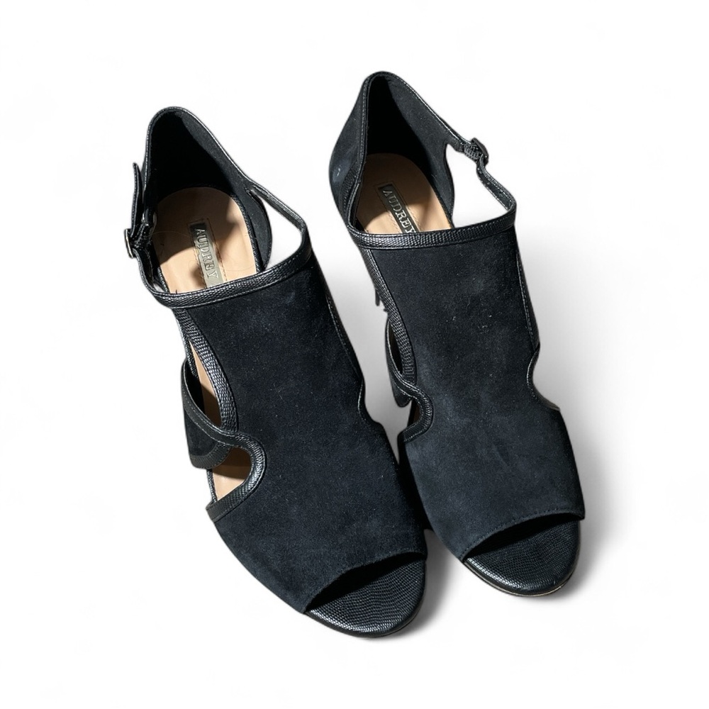 V7- Audrey Brooke leather suede 9.5 Elegant Black Women's Shoes